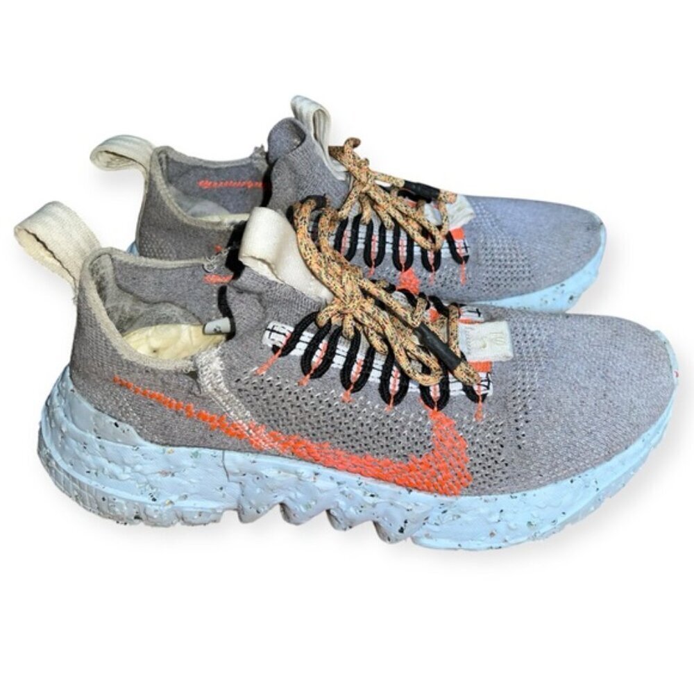Nike Space Hippie 01 VAST GREY HYPER CRIMSON fly knit boost run shoe sneaker 8.5 - Picture 6 of 9